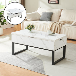 Couchtisch Rauli mit Hebeplatte und Stauraum 100x50x47 cm [en.casa]