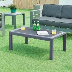Outdoor-Couchtisch Avise Aluminium Glas Anthrazit [casa.pro]