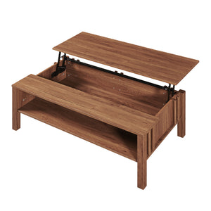 Couchtisch Kilmandar mit Liftfunktion 105x59x40/53 cm Walnussoptik [en.casa]