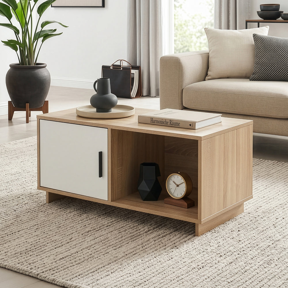 Couchtisch Kenta 80x45x40 cm Sonoma-Eicheoptik/Weiß [en.casa]