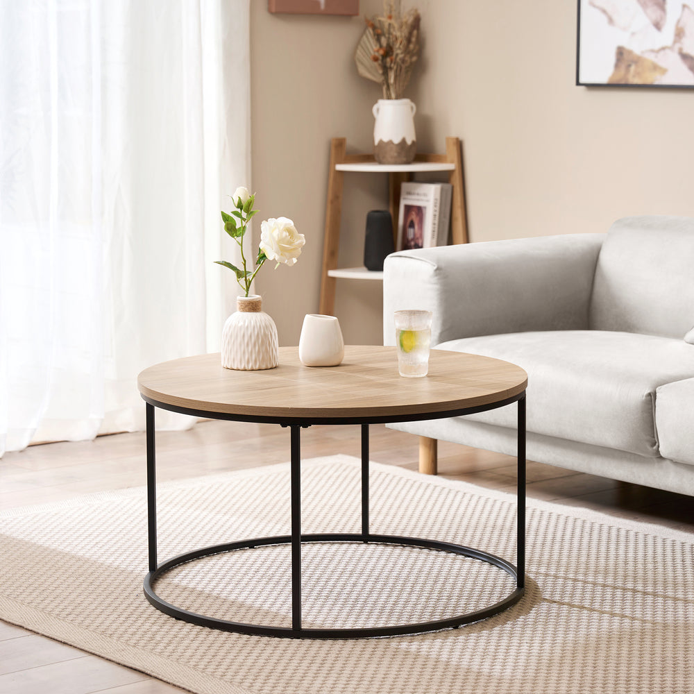 Couchtisch Kuhmoinen 45xØ80 cm Schwarz [en.casa] - premiumXL