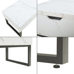 Couchtisch Rauli mit Hebeplatte und Stauraum 100x50x47 cm [en.casa]