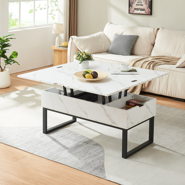 Couchtisch Rauli mit Hebeplatte und Stauraum 100x50x47 cm [en.casa]