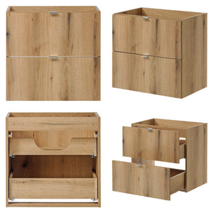 Doppelwaschtisch Skelbolu 140x60x40 cm mit Türen und Schubladen Eiche [en.casa]