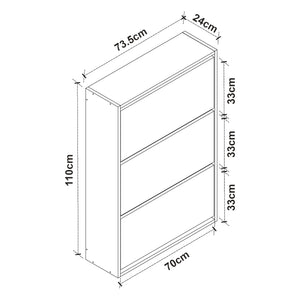 Schuhschrank Aurskog 110x73,5x24cm versch. Farben [en.casa]