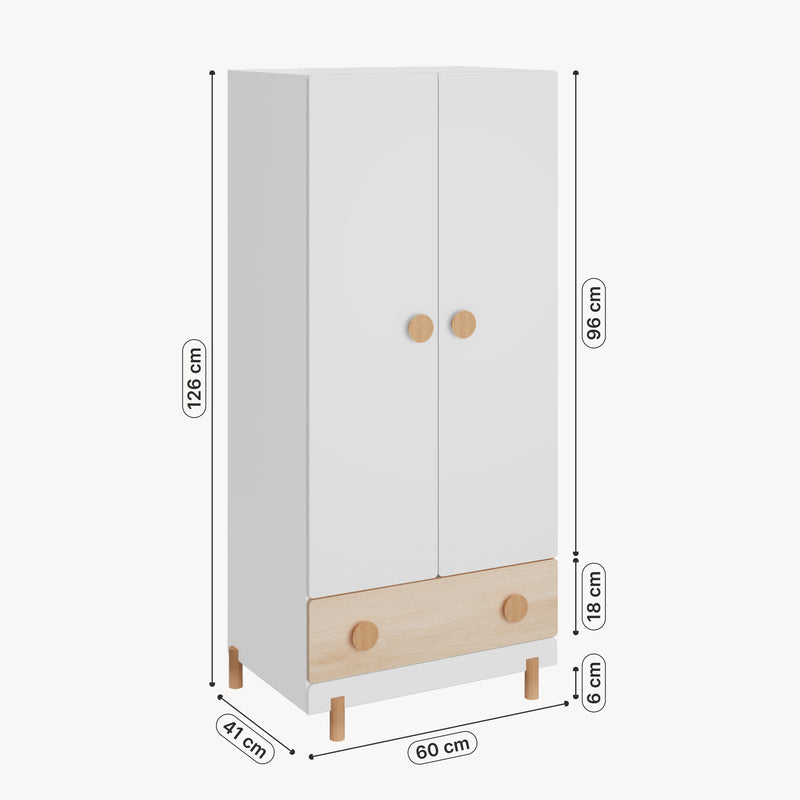 Maßskizze Kinderkleiderschrank Vaarentaa [en.casa]