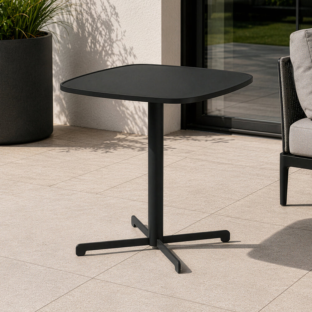 Outdoor Bistrotisch Foggia 75x70x70 cm Stahl Anthrazitgrau [casa.pro]