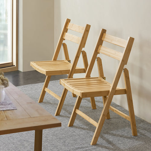Klappstuhl Gran aus Bambus im 2er Set [en.casa] - premiumXL