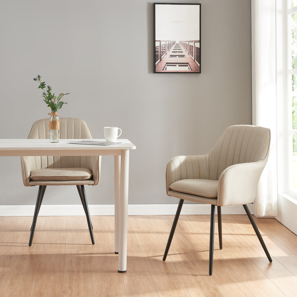 Esszimmerstuhl Kannonkoski im 2er Set Beige [en.casa] - premiumXL