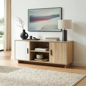 Fernsehschrank Kenta 120x39x52 cm Sonoma-Eicheoptik/Weiß [en.casa]