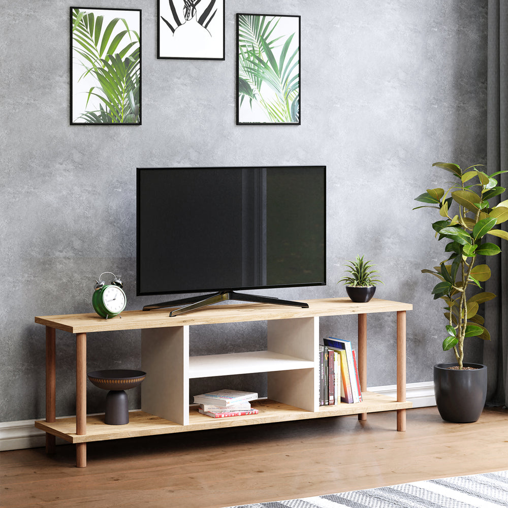 Fernsehtisch Ærøskøbing mit 2 Ablagefächern 43x120x29 cm versch. Farben [en.casa] - premiumXL