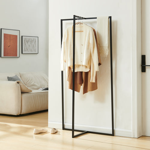Garderobenständer Norjad 160x80x41 cm Metall Schwarz [en.casa]