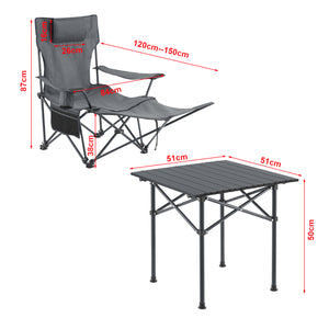Campingmöbel Set Bellante 3-tlg. Klappbar [casa.pro]