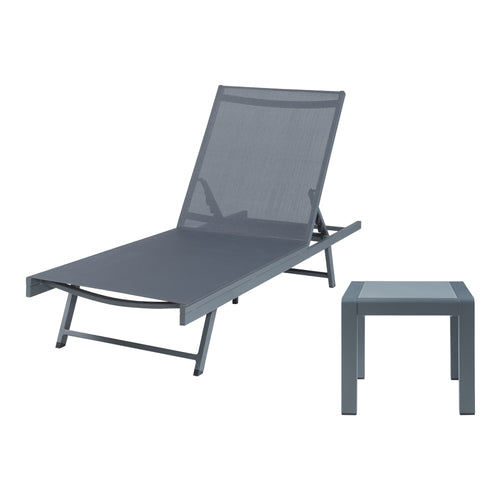 Sonnenliegenset Baragiano 2-tlg. Aluminium [casa.pro]