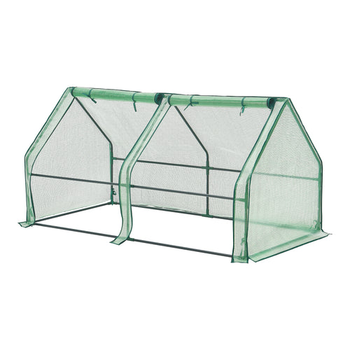 Mini Gewächshaus Nissewaard 180x90x90cm Gitternetz Grün [en.casa] - premiumXL