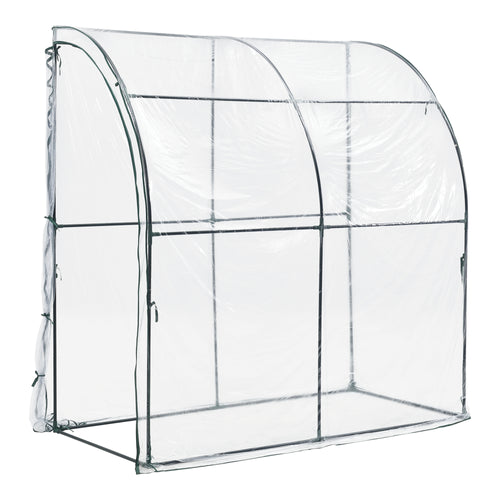 Wand-Gewächshaus Juta 100x200x215cm PVC Folie Transparent [en.casa]