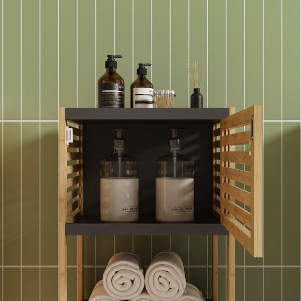 Badregal Kydesby Bambus Natur/Grau [en.casa]