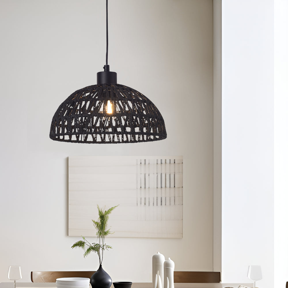Hängeleuchte Alton Metall+Rattan [lux.pro]
