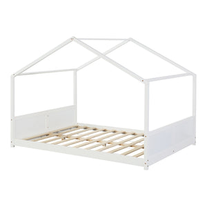 Hausbett Simo Kiefernholz Weiß [en.casa]
