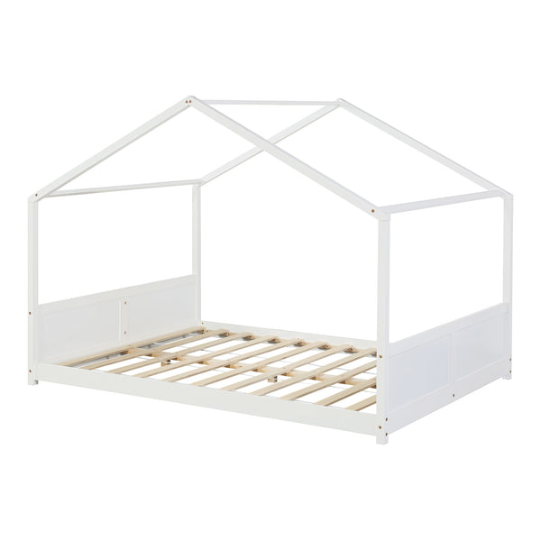 Hausbett Simo Kiefernholz Weiß [en.casa]