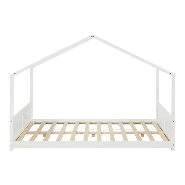 Hausbett Simo Kiefernholz Weiß [en.casa]
