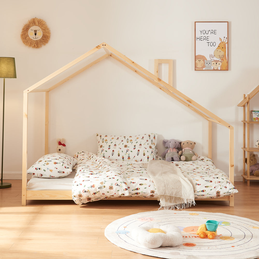 Hausbett Siuntio Kiefernholz Natur [en.casa]