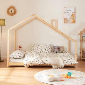 Hausbett Siuntio Kiefernholz Natur [en.casa]