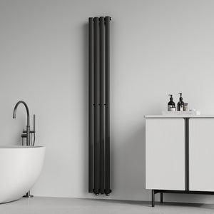 Design Röhrenheizkörper Nore Schwarz 180x24cm Einlagig 484W [neu.haus]