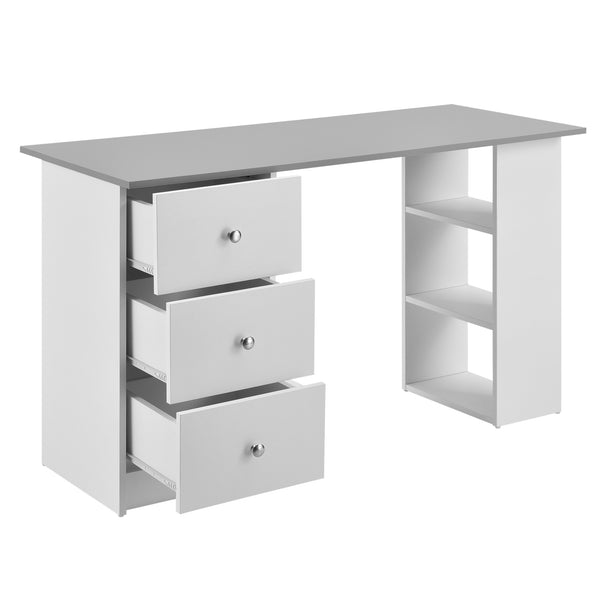Schreibtisch Lemberg 120x50x72 cm mit Schubladen + Ablage en.casa