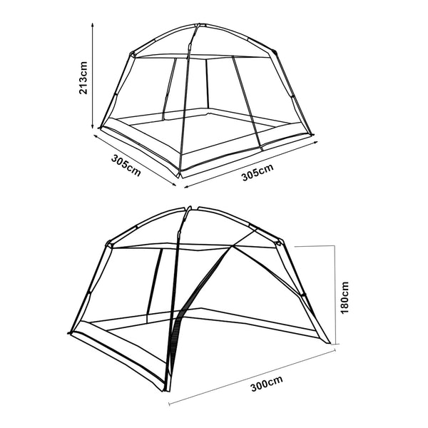 Netzpavillon Beekdaelen 305x305x213 cm in versch. Farben [pro.tec]