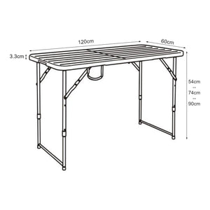 Höhenverstellbarer Klapptisch Adelfia 120x60cm [en.casa]