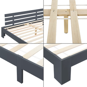 Holzbett Nivala mit Kopfteil versch. Farben und Größen en.casa