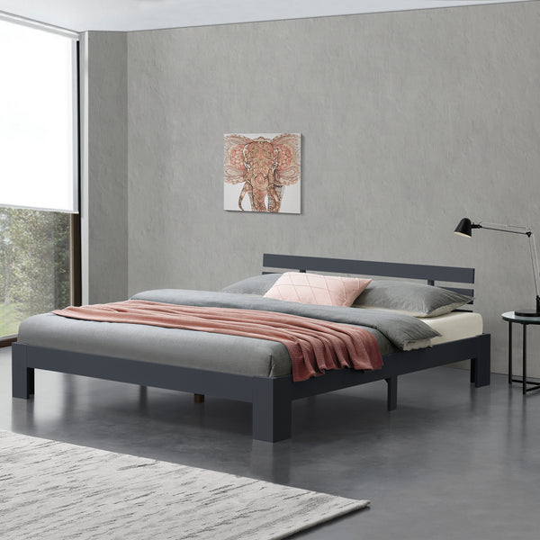 Holzbett Nivala mit Kopfteil versch. Farben und Größen en.casa
