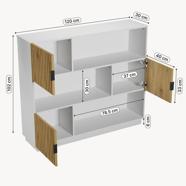 Bücherregal Verhundar 102x120x30 cm [en.casa]