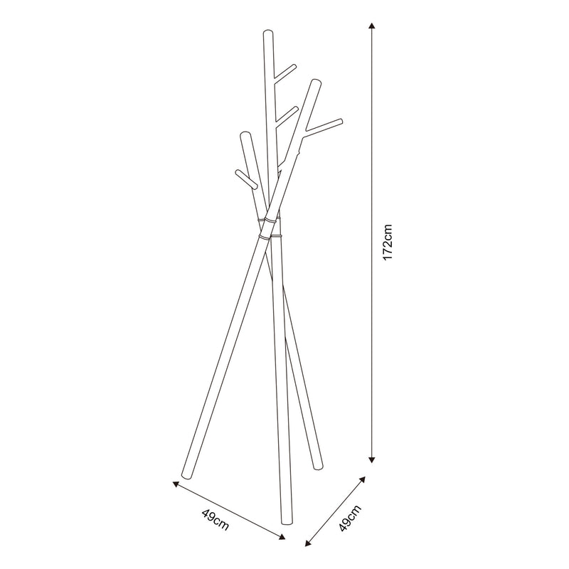 Maßskizze Garderobenständer Laerdal 172x49x49 cm Stahl [en.casa]