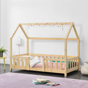 Hausbett Sisimiut im Montessori-Stil mit Rausfallschutz [en.casa]