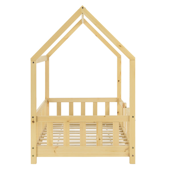 Hausbett Sisimiut im Montessori-Stil mit Rausfallschutz [en.casa]