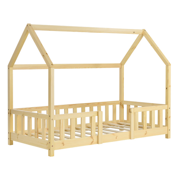 Hausbett Sisimiut im Montessori-Stil mit Rausfallschutz [en.casa]