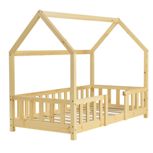 Hausbett Sisimiut im Montessori-Stil mit Rausfallschutz [en.casa]