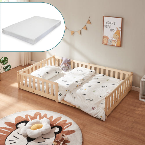 Bodenbett Tanna mit Matratze [en.casa]