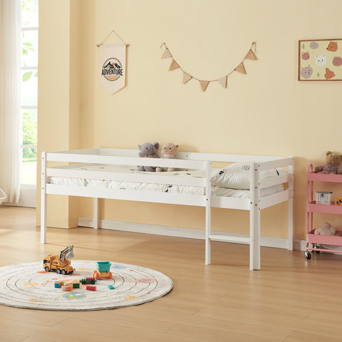 Kinderbett Siikalatva 90x200cm Kiefernholz Weiß [en.casa]