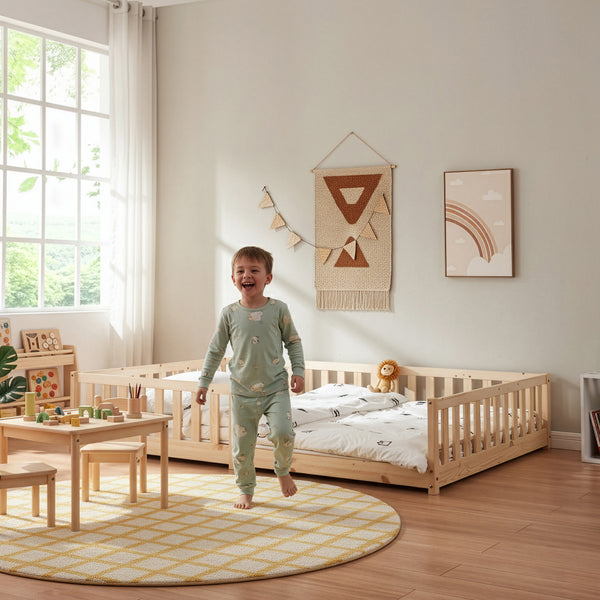 Bodenbett Tanna mit Matratze [en.casa]