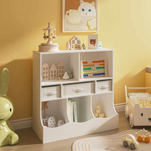 Kinderregal Vastesa 75x80x40 cm Weiß [en.casa] - premiumXL