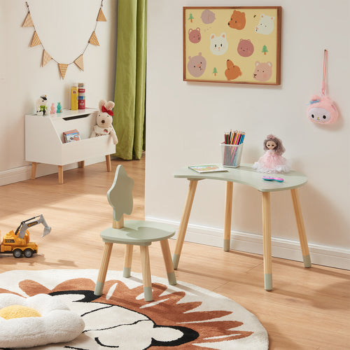 Kinderschreibtisch mit Stuhl Lallega Mond- und Stern-Design [en.casa]