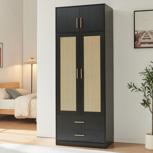 Kleiderschrank Larundi 216x80x52 cm mit 4 Türen [en.casa]