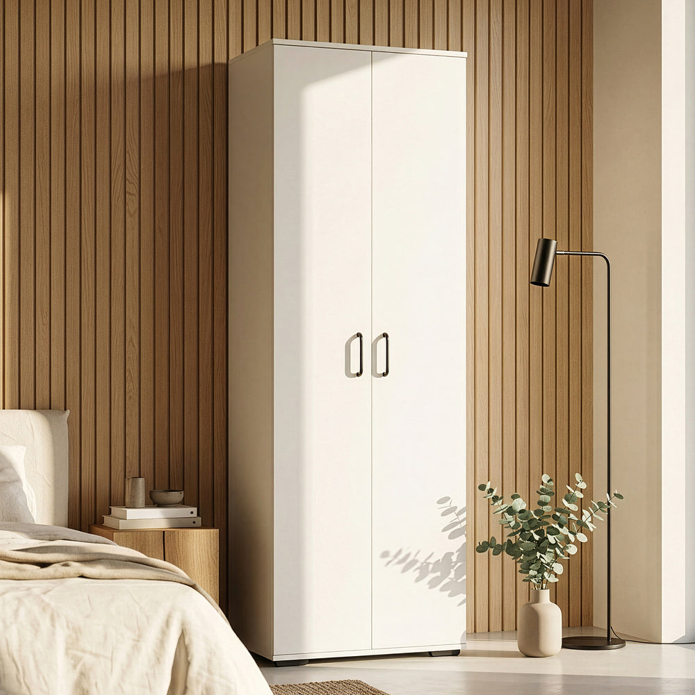 Kleiderschrank Chalvefted 175x60x35 cm Weiß [en.casa]