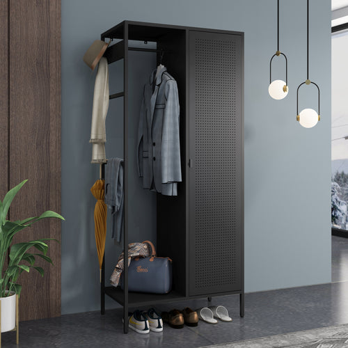Kleiderschrank Puumala 180x80x45 cm Metall [en.casa]