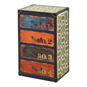 Kommode Geeste 66x40x30 cm mit 4 Schubladen Kunstleder Mehrfarbig en.casa