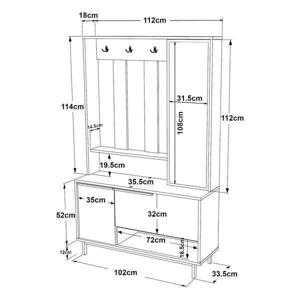 Kompaktgarderobe Vesanto 178x112x36 cm [en.casa]