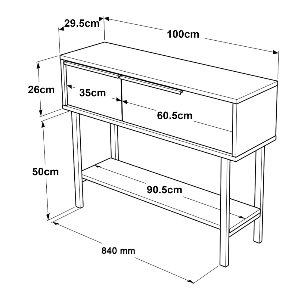 Konsolentisch Vesanto 100x30x76 cm [en.casa]